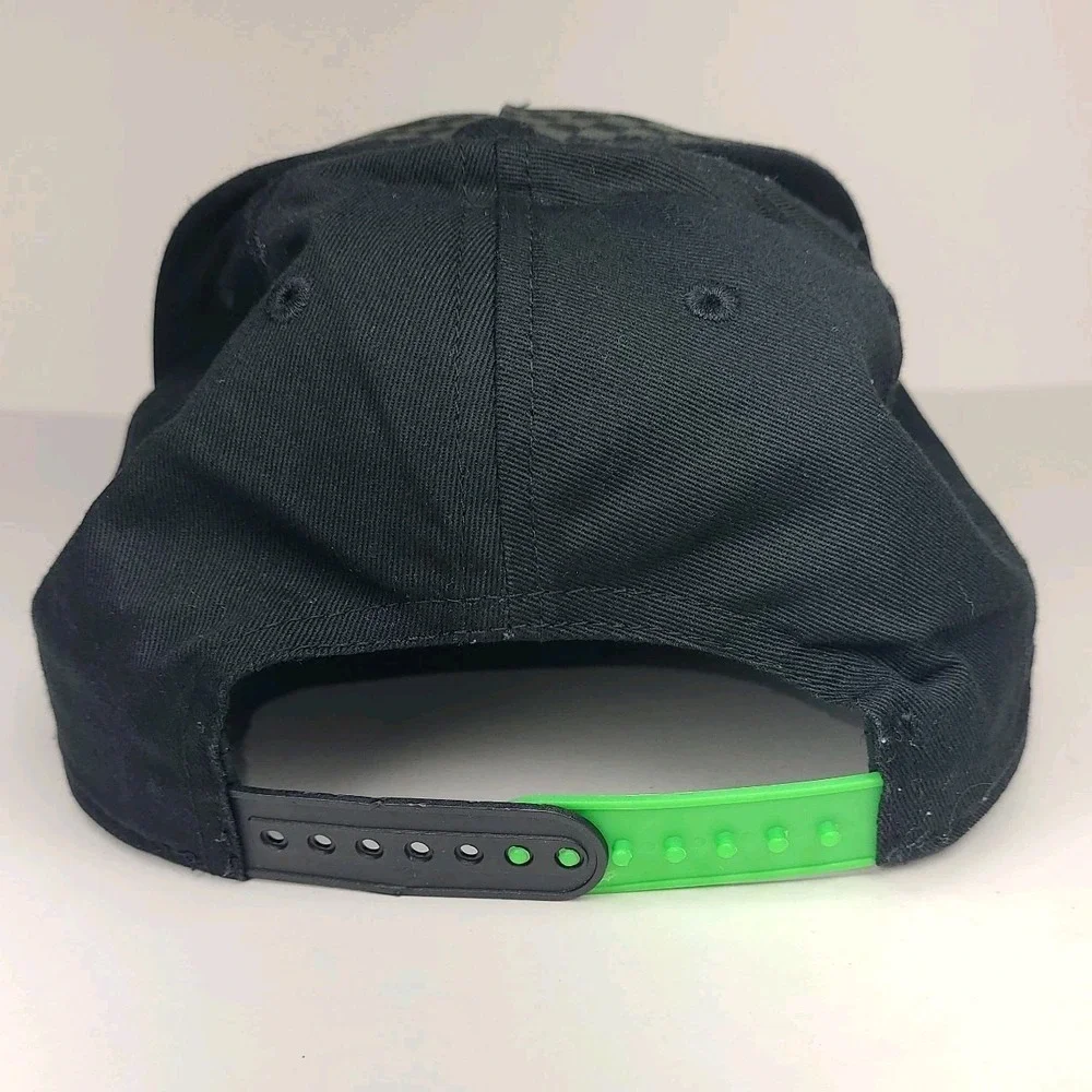 Minecraft Creeper Hat Youth Snapback Green Black Checkered Adjustable Cap
